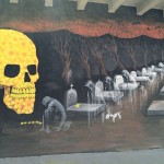yellow skull graffiti